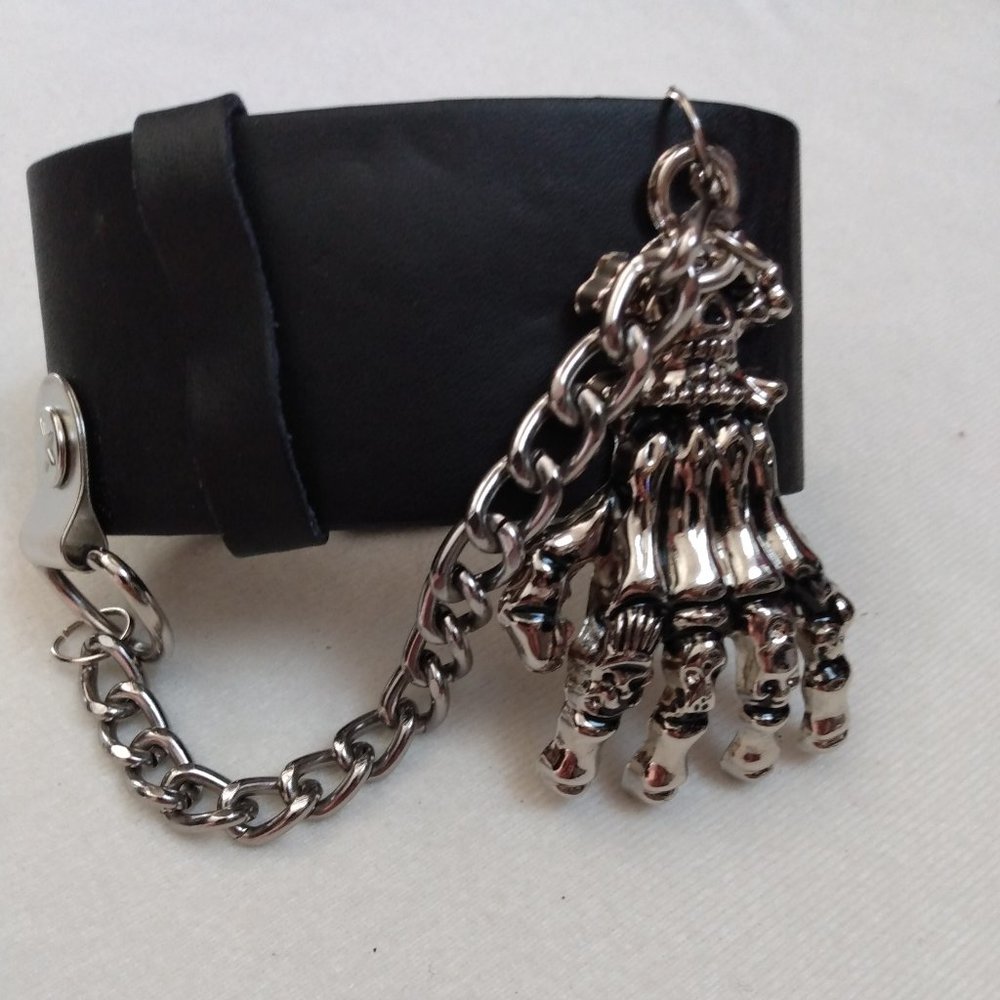 Skeleton Hand & Chain Cuff